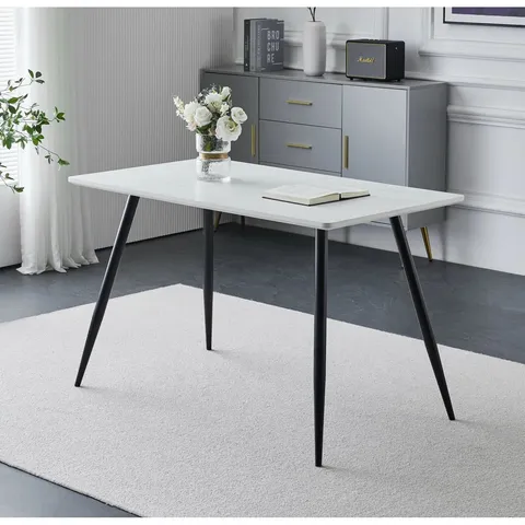 BOXED HINSHAW 70" FIXED TABLE MANUFACTERED WOOD IRON FOUR LED DINING TABLE (2 BOXES)
