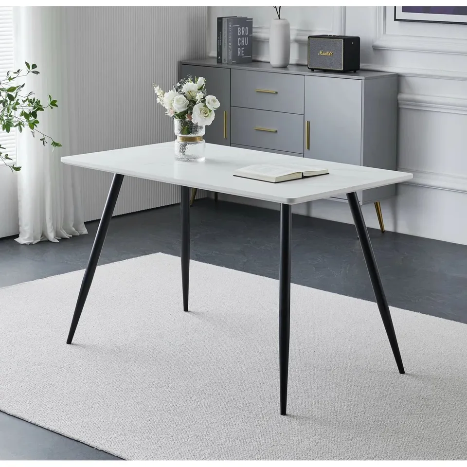 BOXED HINSHAW 70" FIXED TABLE MANUFACTERED WOOD IRON FOUR LED DINING TABLE (2 BOXES)