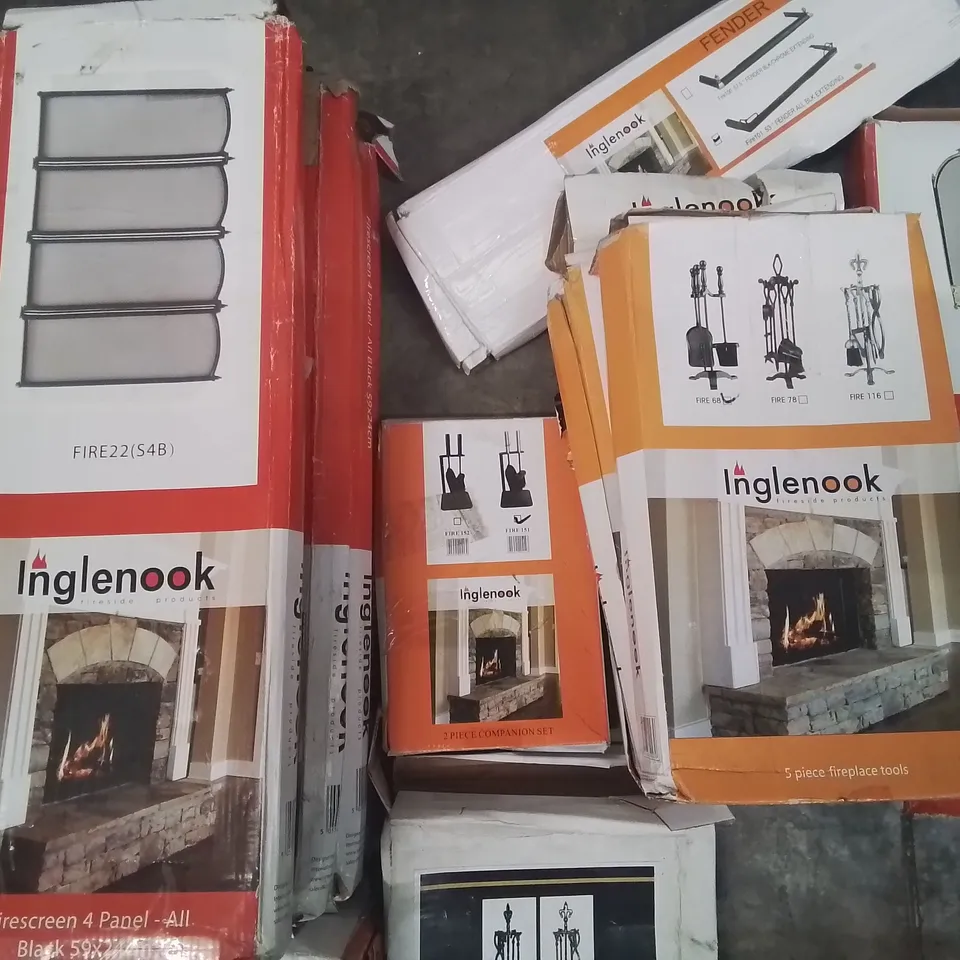 PALLET CONTAINING VARIOUS FIRE GUARDS, COMPANION SETS, FIRE SCREENS ECT.