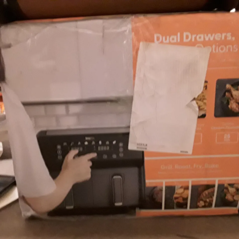 BOXED KEPLIN AIR FRYER WITH DUAL COOKING ZONES BLACK COLOUR