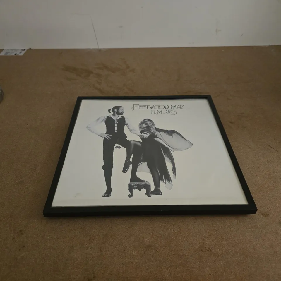 FLEETWOOD MAC "RUMORS" ALBUM COVER ARTWORK IN BLACK FRAME 33 X 33