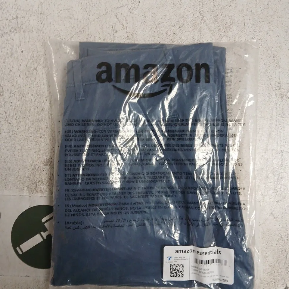 BAGGED AMAZON ESSENTIALS TROUSERS IN NAVY SIZE 30/34