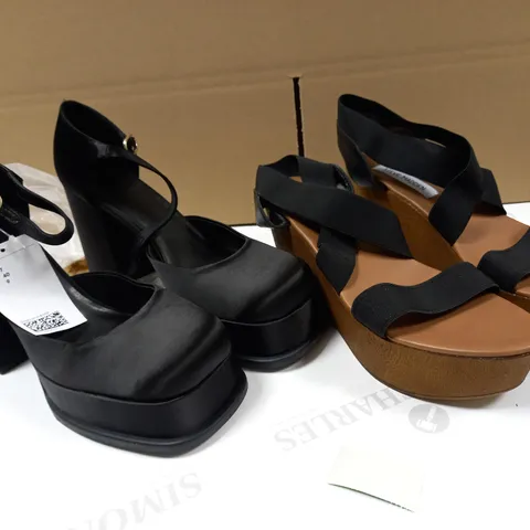 LOT OF 2 WOMENS HEELED SHOES BLACK HEELS- SIZE: 7