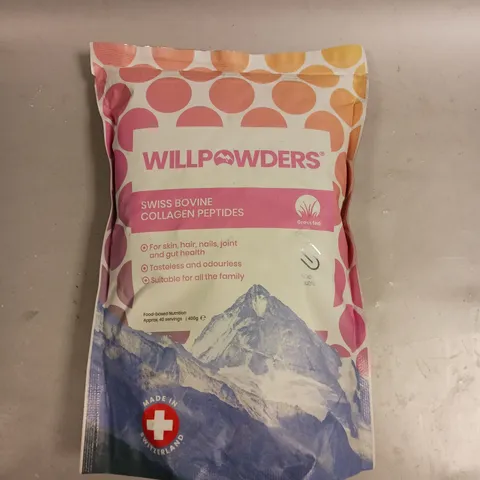 SEALED WILLPOWDERS SWISS BOVINE COLLAGEN PEPTIDES FOOD SUPPLEMENT - 400G 