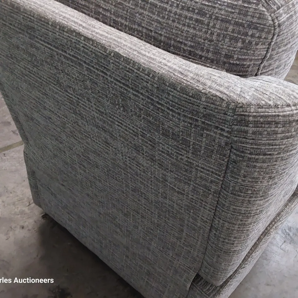 QUALITY BRITISH DESIGNER G PLAN KINGSBURY POWER RECLINING EASY CHAIR WAFFLE SMOKE FABRIC 