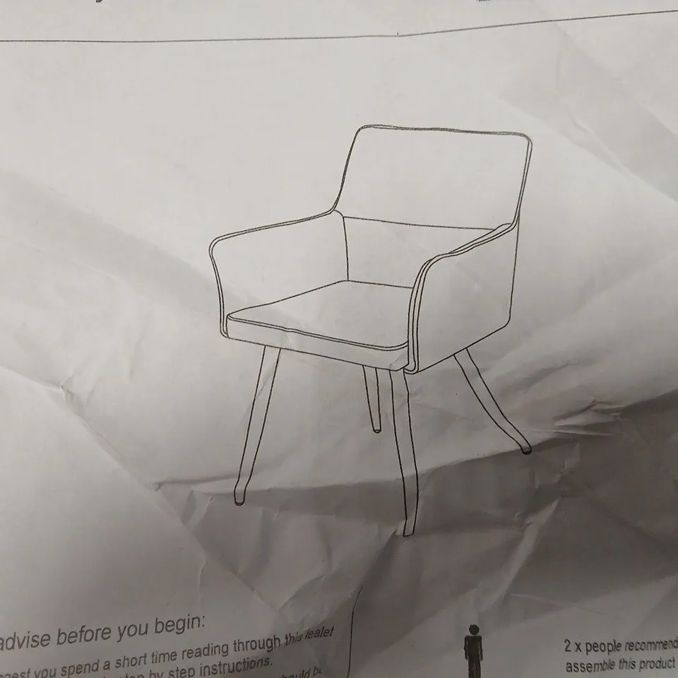 BOXED SET OF 2 GREY FAUX LEATHER DINING CHAIRS