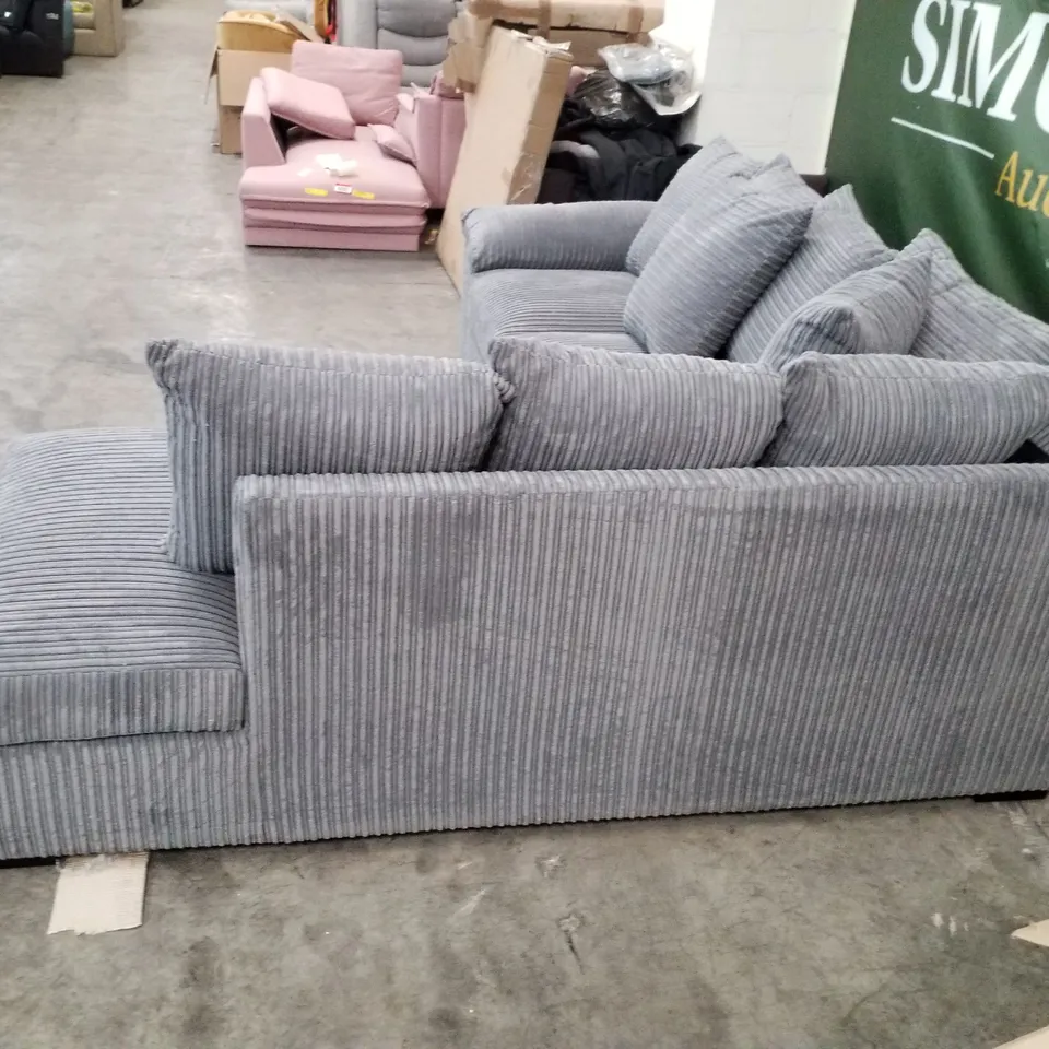 QUALITY DESIGNER AMALFI SCATTERBACK RH CORNER CHAISE - CHARCOAL CORDUROY FABRIC