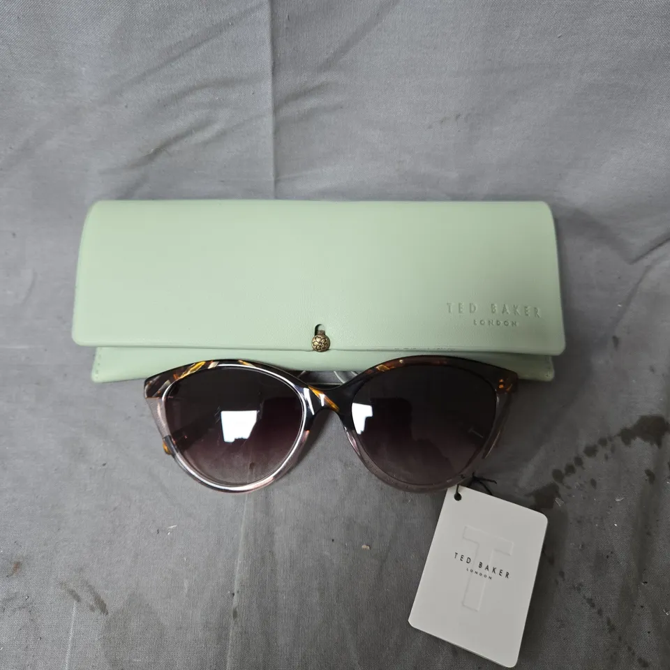 TED BAKER SUNGLASSES – TORTOISESHELL FRAMES WITH GRADIENT LENSES, MINT GREEN CASE