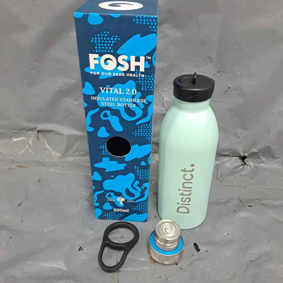 BOXED FOSH VITAL 2.0 INSULATED STAINLESS STEEL BOTTLE IN MINT 500ML