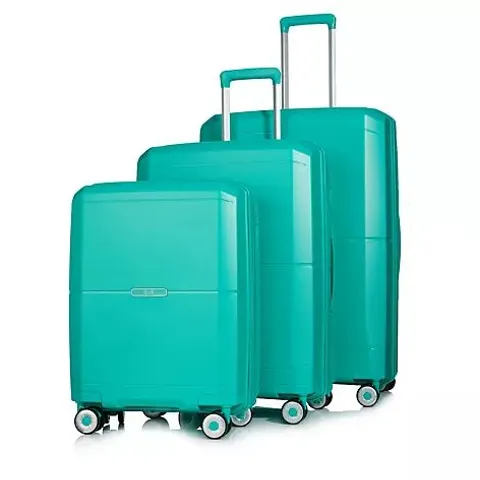 ROCK LUGGAGE SOHO 3 PIECE SUITCASE SET - GREEN - COLLECTION ONLY