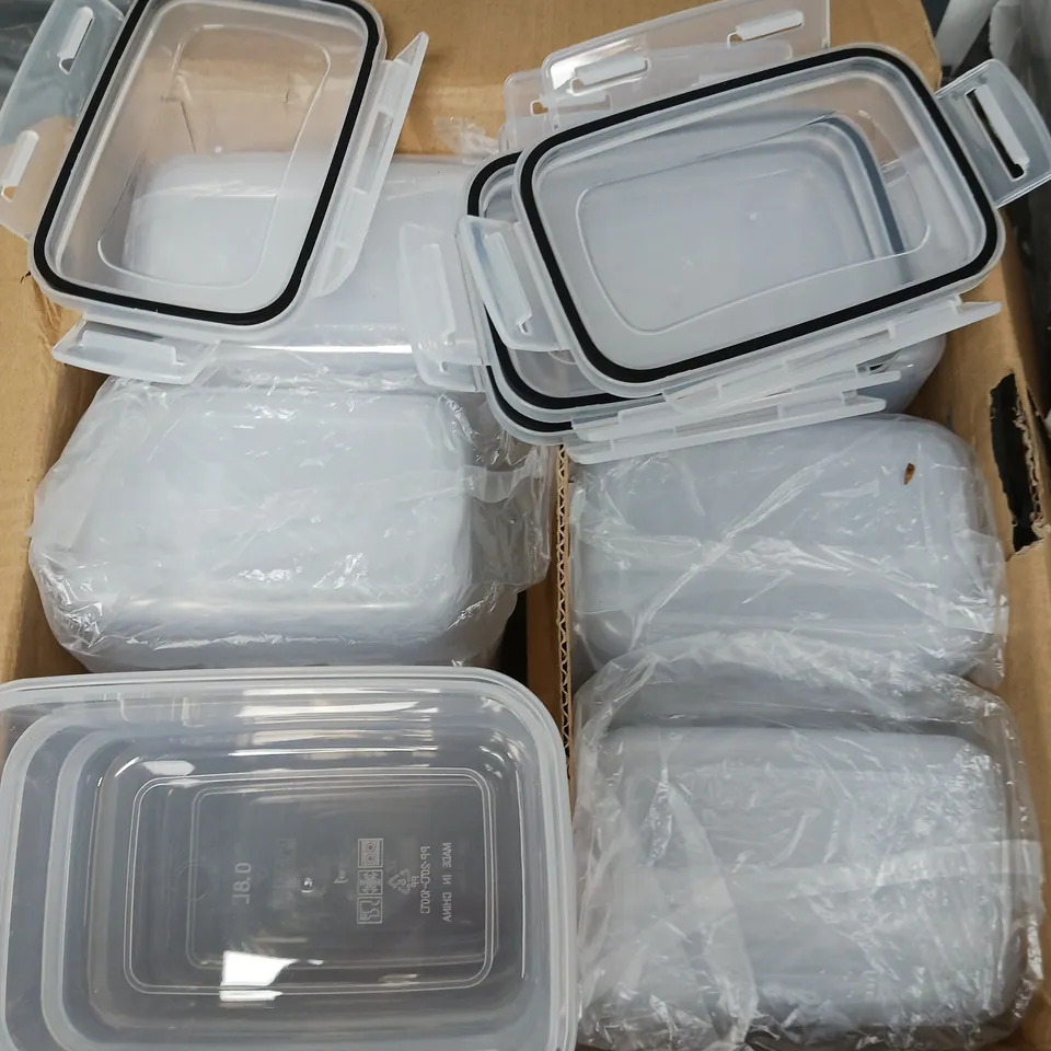 SET OF 24 ASSORTED CLEAR FOOD STORAGE TUBS IN VARIOUS SIZES