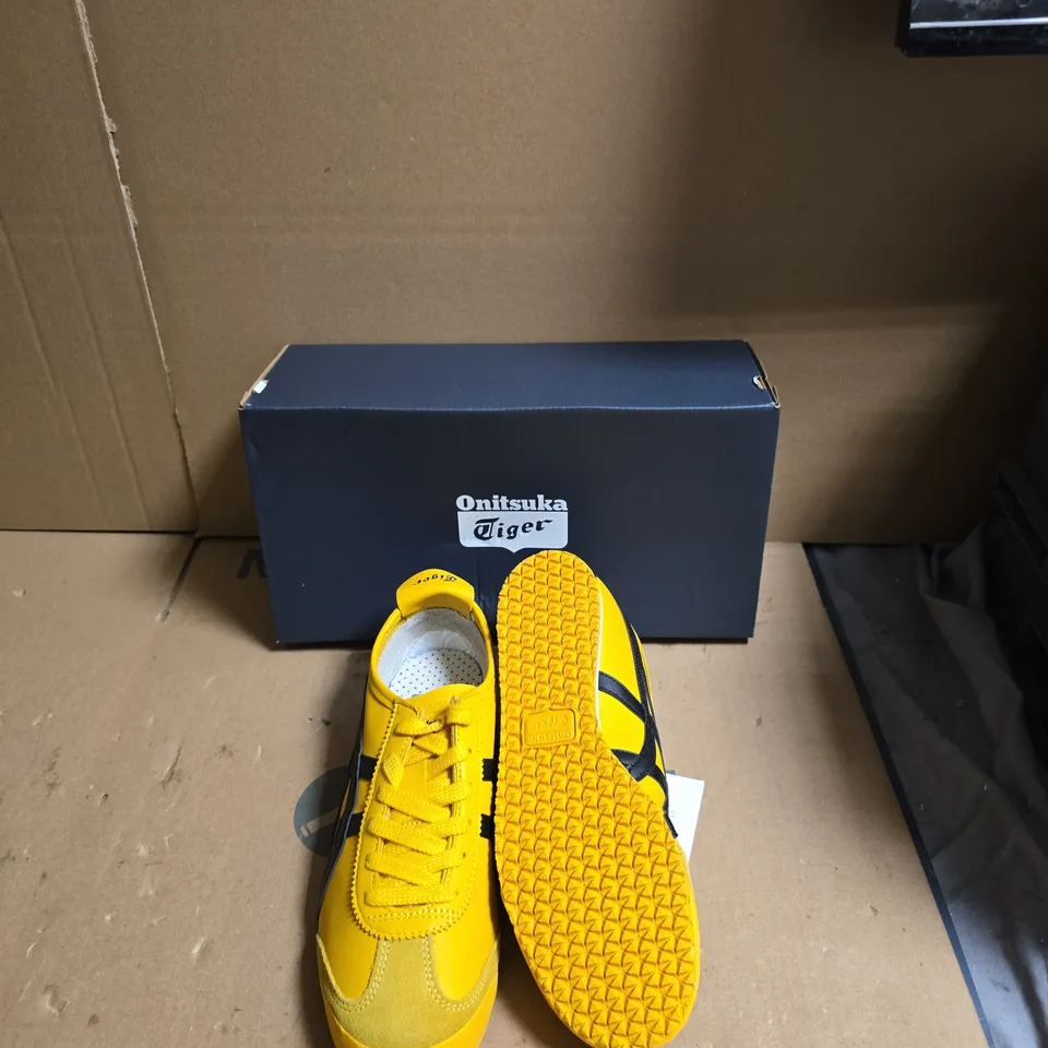 ONITSUKA TIGER SNEAKERS – YELLOW WITH BLACK STRIPES - UK SIZE 5 