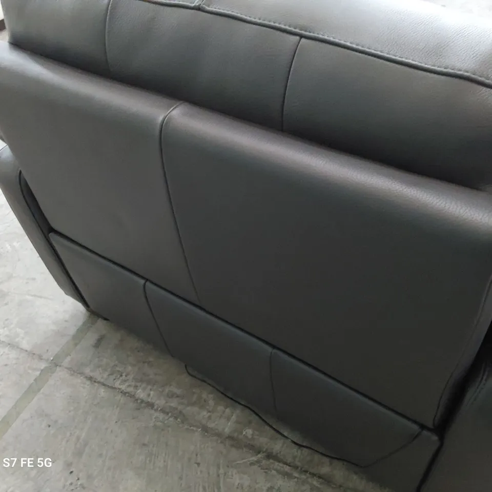 QUALITY ITALIAN DESIGNER GRADO POWER RECLINING EASY CHAIR CHARCOAL LEATHER 