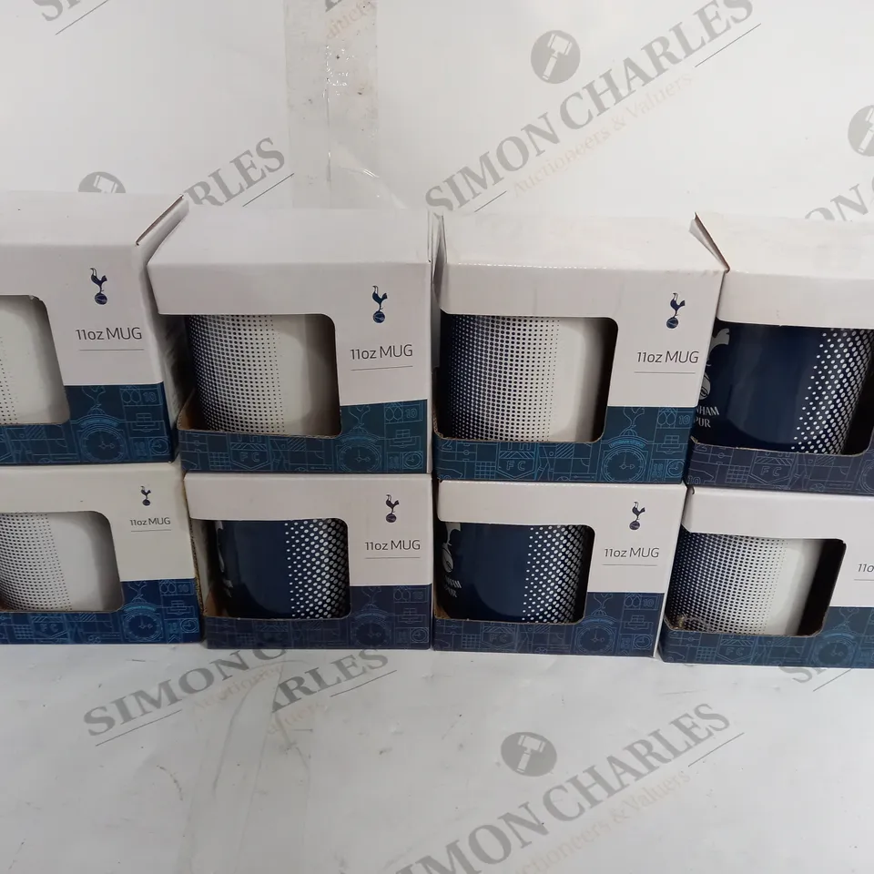 8 BOXED OFFICIALLY LICENSED TOTTENHAM HOTSPUR CREST MUGS