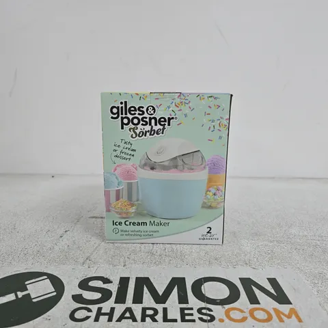 GILES & POSNER SORBET ICE CREAM MAKER (BOXED)