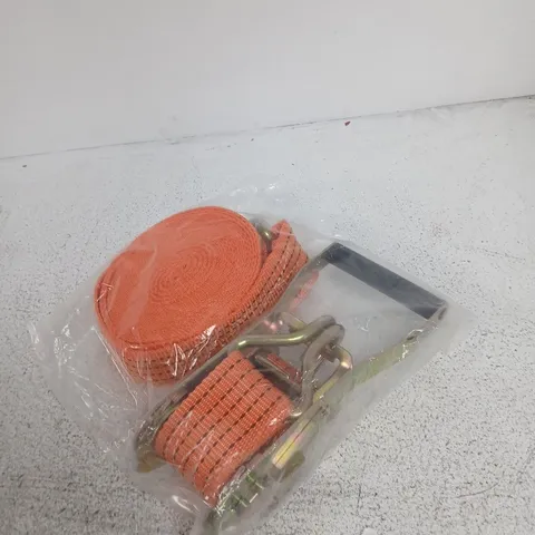 ORANGE NYLON RATCHET STRAP WITH HOOKS – HEAVY-DUTY TIE-DOWN STRAP