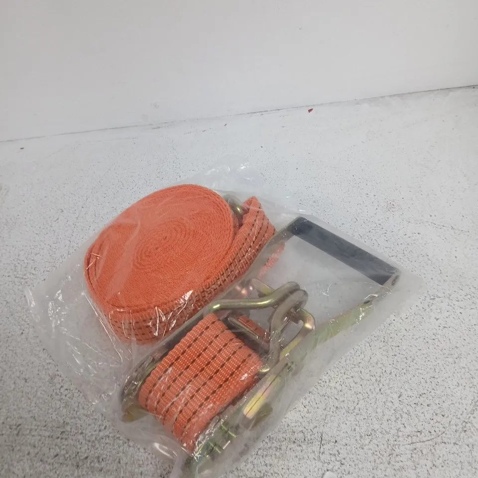 ORANGE NYLON RATCHET STRAP WITH HOOKS – HEAVY-DUTY TIE-DOWN STRAP