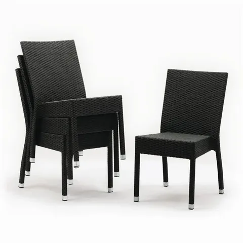BRAND NEW BOLERO PE WICKER SIDE CHAIRS CHARCOAL (2 PACK)