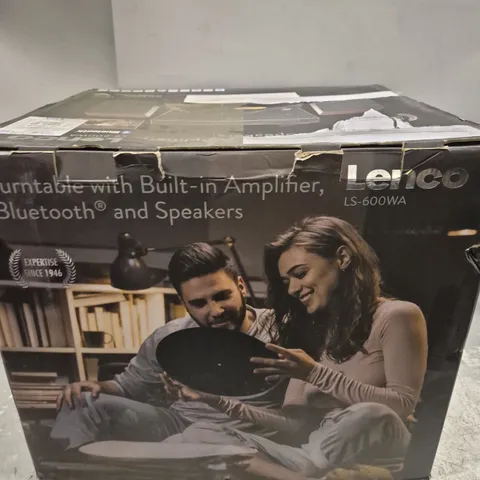 BOXED LENCO LS-600WA TURNTABLE WITH BUILT IN AMPLIFIER