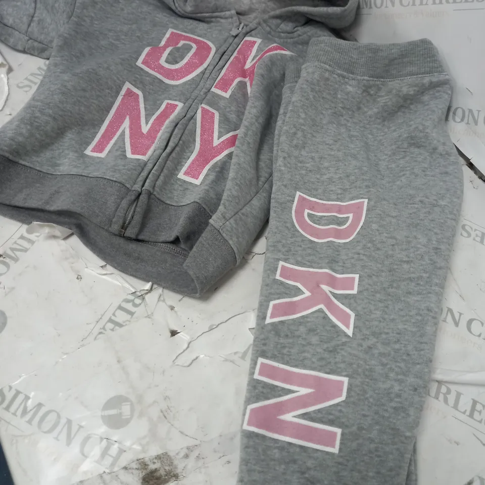DKNY TRACKSUIT PINK AND GREY - SIZE 6