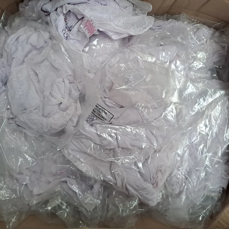 BOX OF APPROX 35 ASSORTED PURPLE CAMI AND SHORTS SETS  - SIZES VARY 