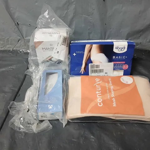 APPROXIMATELY 20 ASSORTED ITEMS TO INCLUDE MESH SHAPING SHORTS, OMEGA SELECT NAIL CLIPPERS, MANTA HAIR BRUSH THERAPY, ETC - COLLECTION ONLY