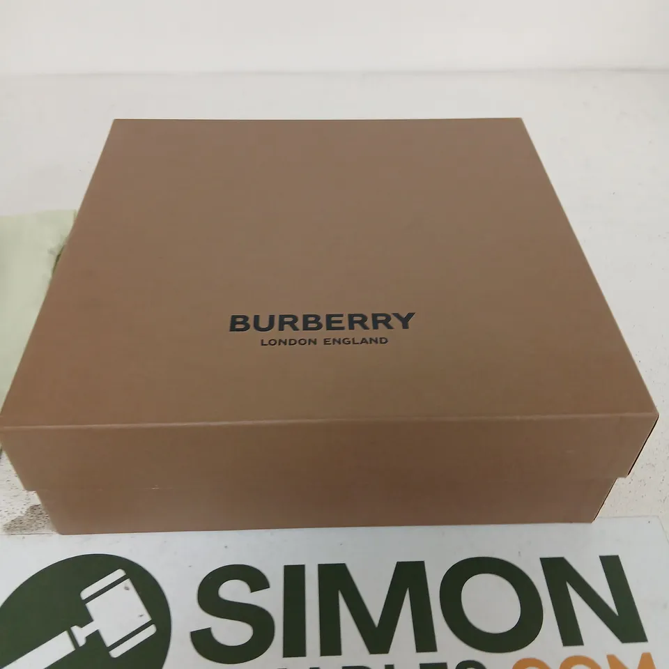 BOXED BURBERRY AMBER BROWN 105MM PUMP HEELS, UK 3.5 (WOMEN)