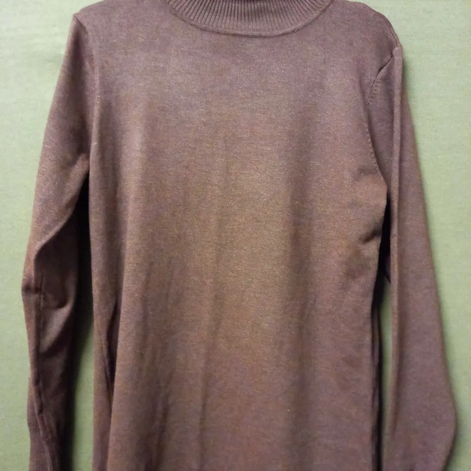 SAINT TROPEZ MILASZ ROLL NECK LONG DRESS IN MINK MELANGE - MEDIUM