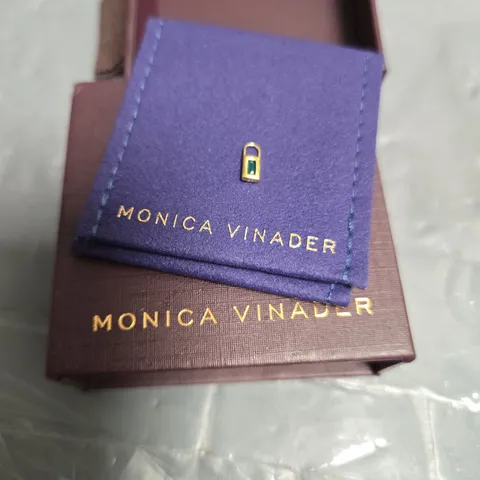 MONICA VINADER GOLD PENDANT CHARM WITH GREEN GEMSTONE – BOXED
