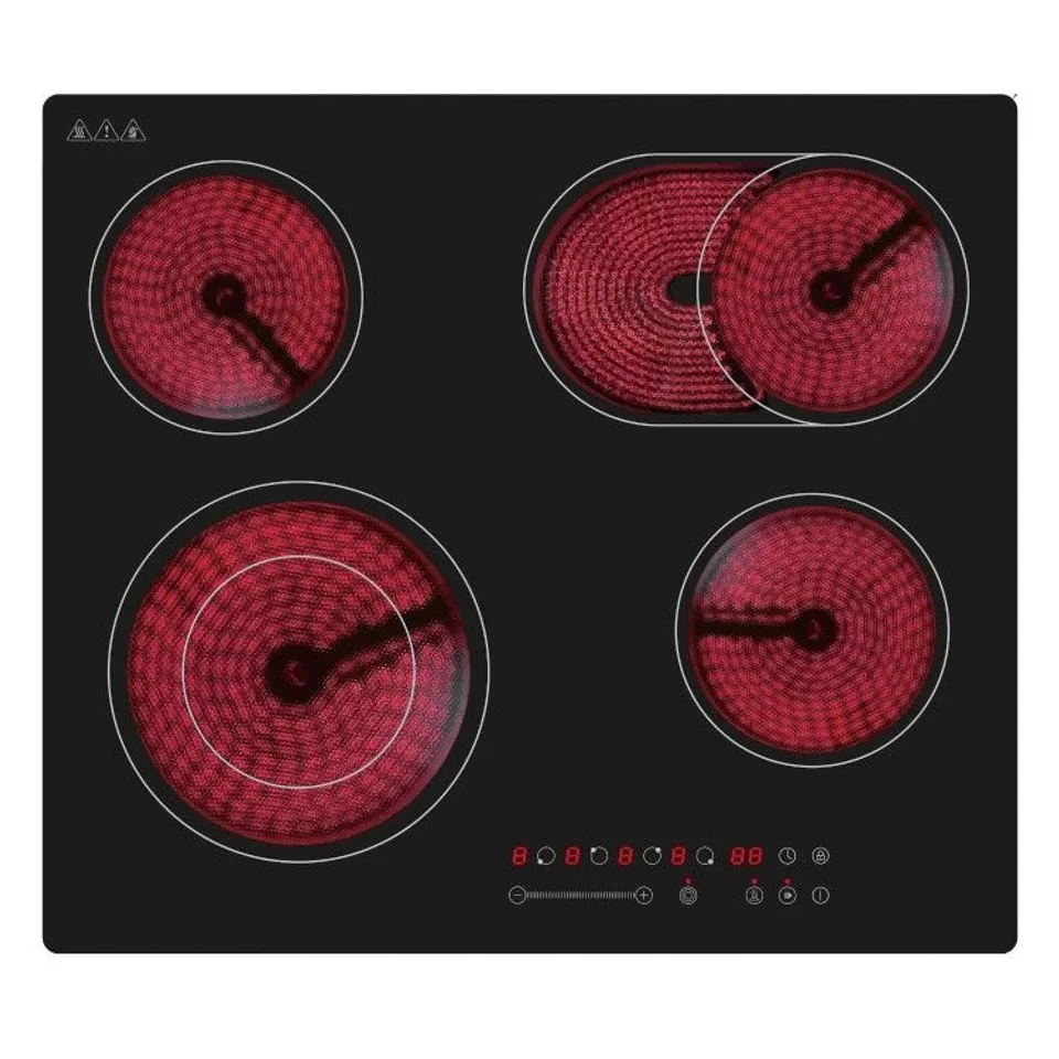 BOXED ELECTRIQ 60CM 4 ZONE CERAMIC HOB WITH EXTENDED ZONE