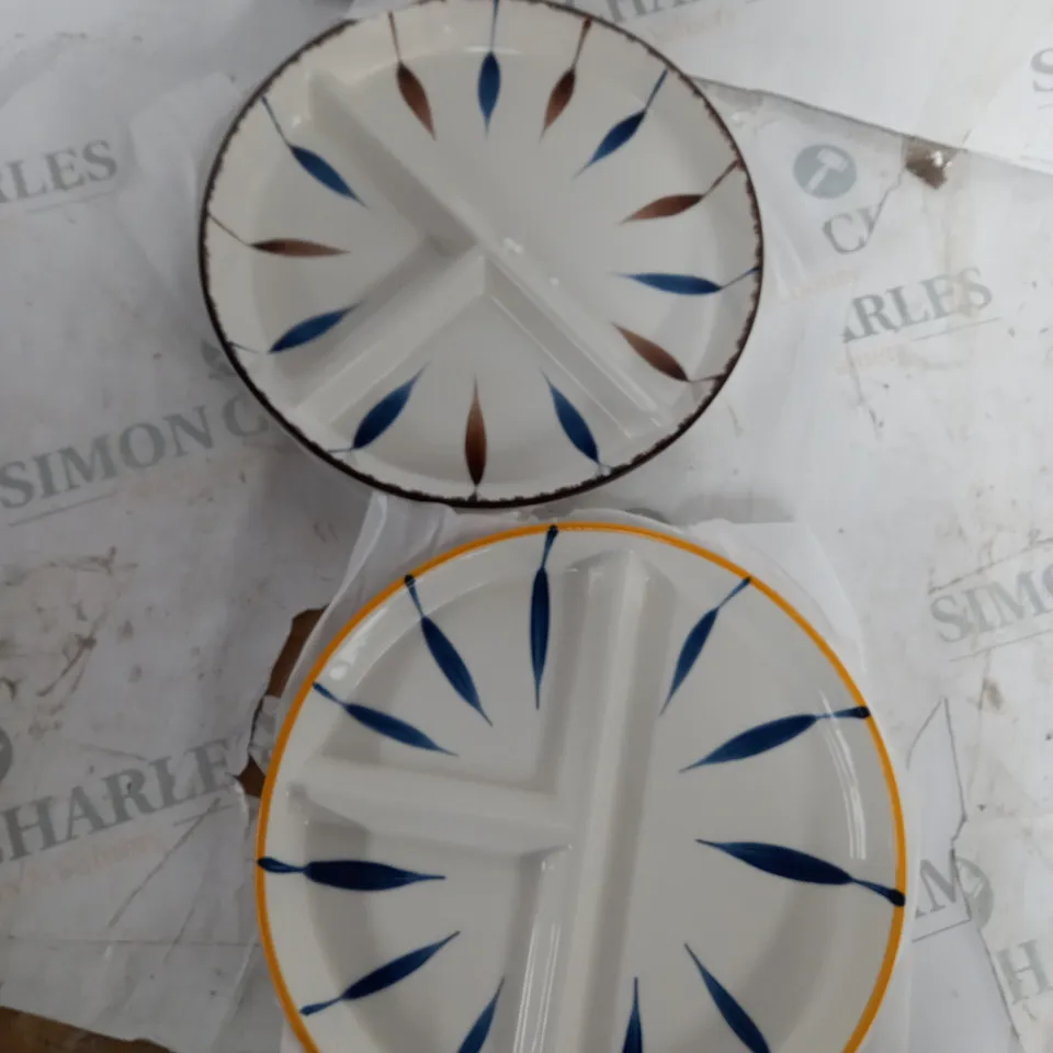 TWO CERAMIC DIVIDED KITCHEN PLATES