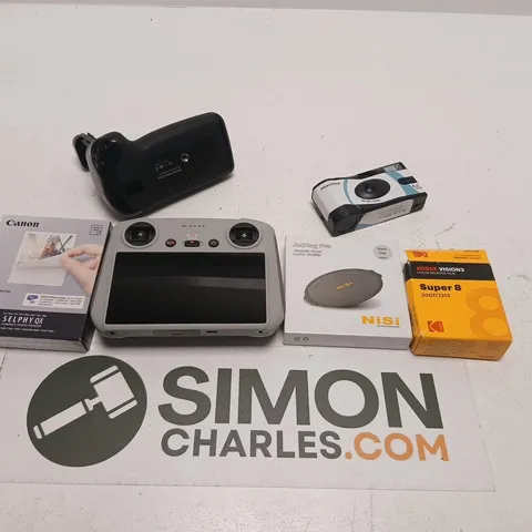 CANON XS-20L BOX WITH ASSORTED PHOTOGRAPHY GEAR, NISI FILTER, KODAK FILM & PORTABLE CAMERA UNIT 