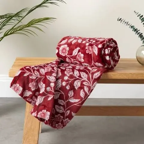 C EVERYDAY PRINT PLUSH THROW NEUTRAL FLORAL 127X178CM