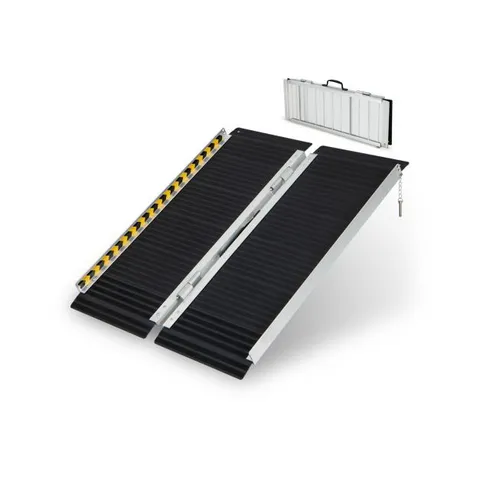 BOXED COSTWAY ALUMINIUM 152.5 X 74cm WHEELCHAIR RAMP, PORTABLE AND ANTI-SLIP FOLDING RAMP, UP TO 272 KG LOAD CAPACITY