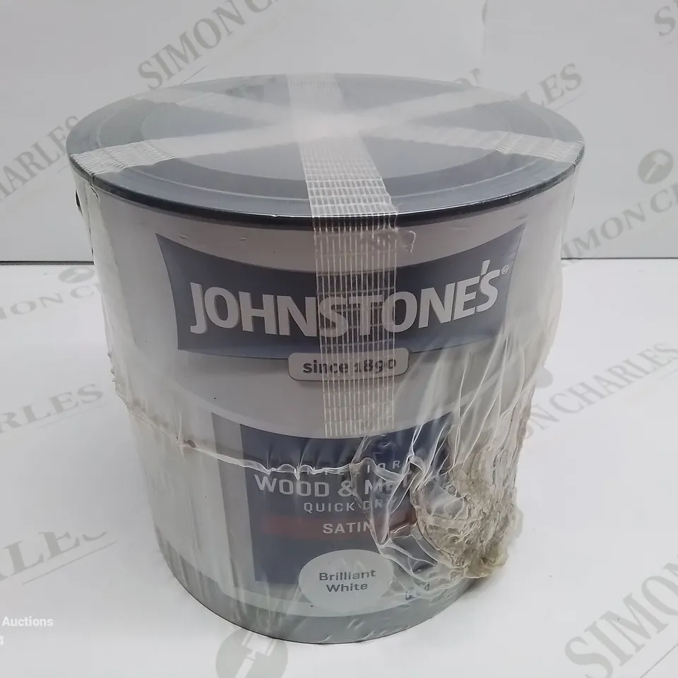 BRAND NEW JOHNSTONES IN5ERIOR WOOD & METAL SATIN PAINT - BRILLIANT WHITE 2.5L - COLLECTION ONLY