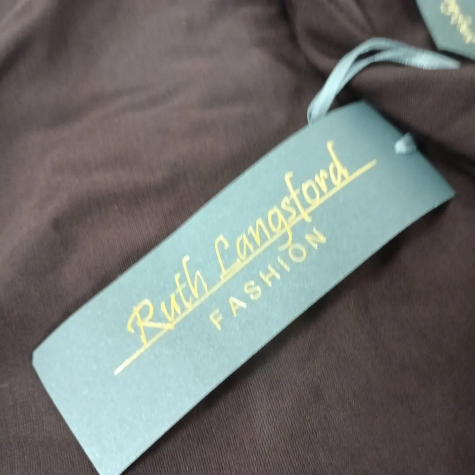 RUTH LANGFORD FASHION BROWN WOMEN'S TOP (UK 6 / US 2)