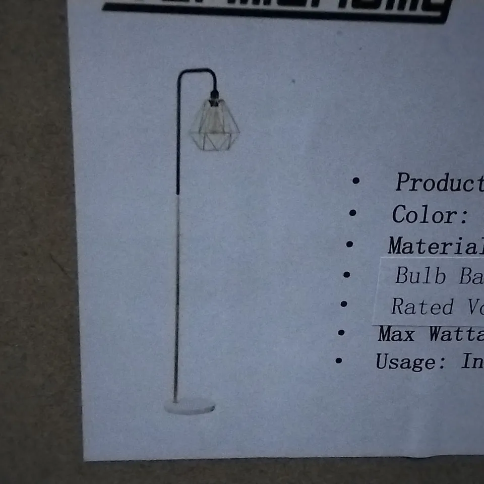 BOXED RAFAEL 153CM ARCHED FLOOR LAMP SHADE GOLD