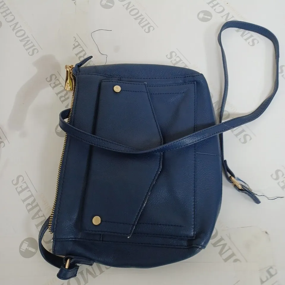 ASHWOOD MEDIUM MULTI COMP RING FRONT LEATHER CROSSBODY BAG, NAVY