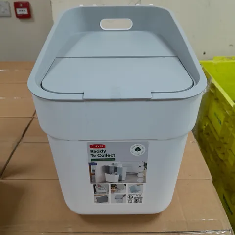 LOT OF 6 CURVER READY TO COLLECT BIN - WHITE - 20L