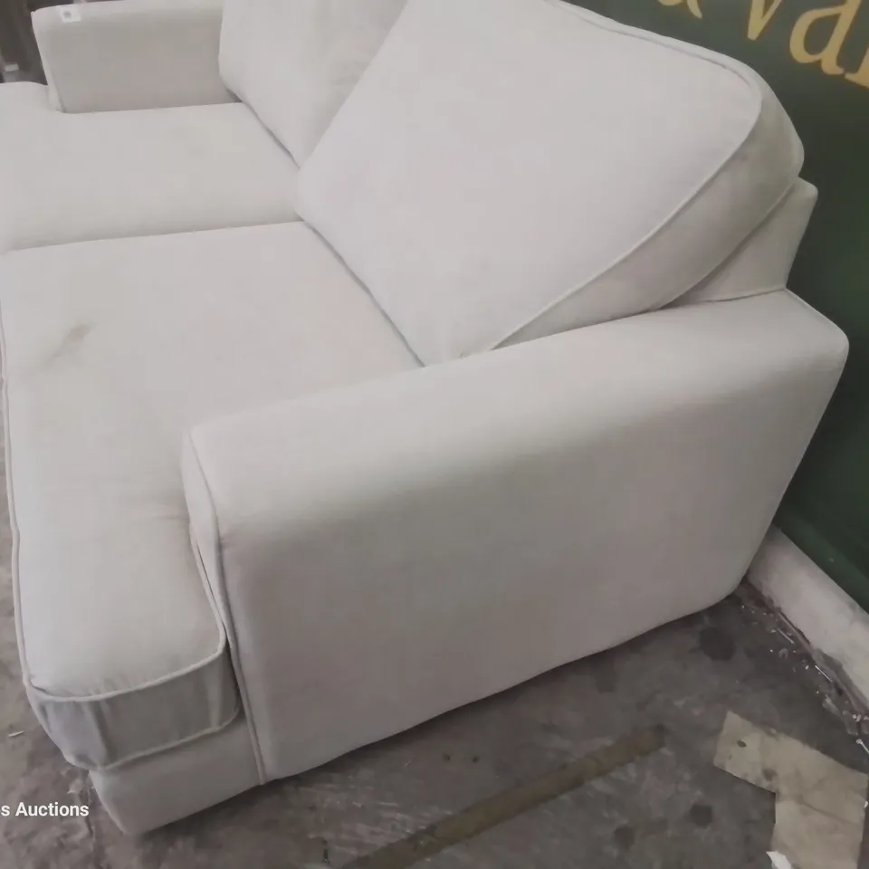 DESIGNER TWO SEATER SOFA SILVER FABRIC
