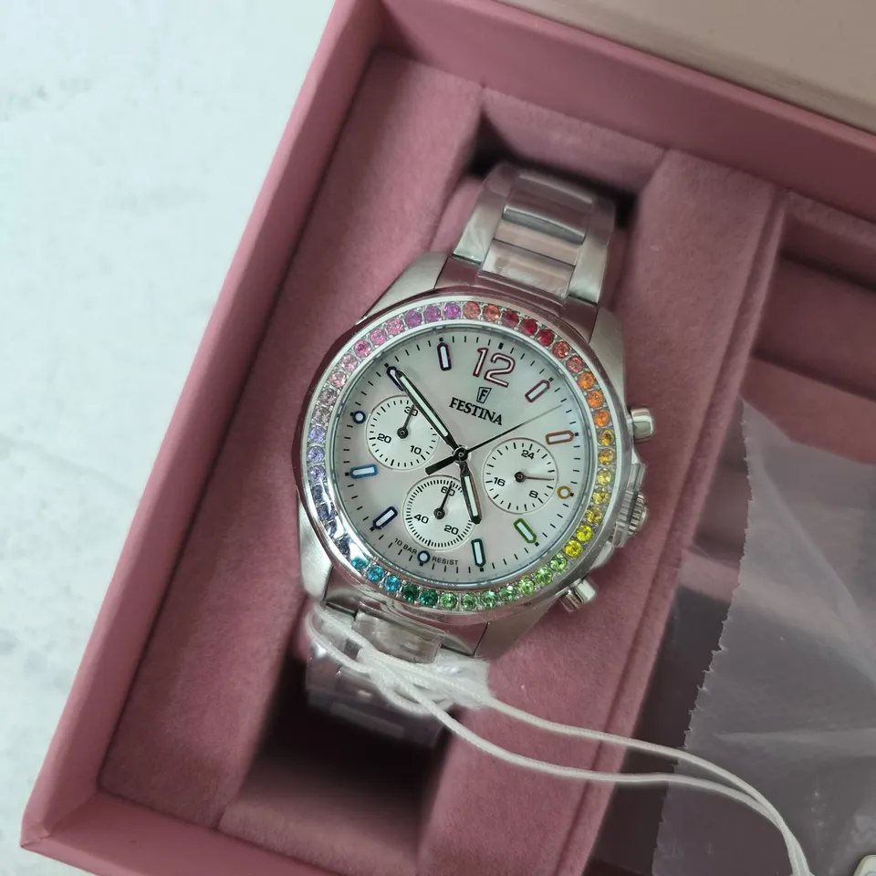 BOXED FESTINA FEMME LADIES PEARL WATCH