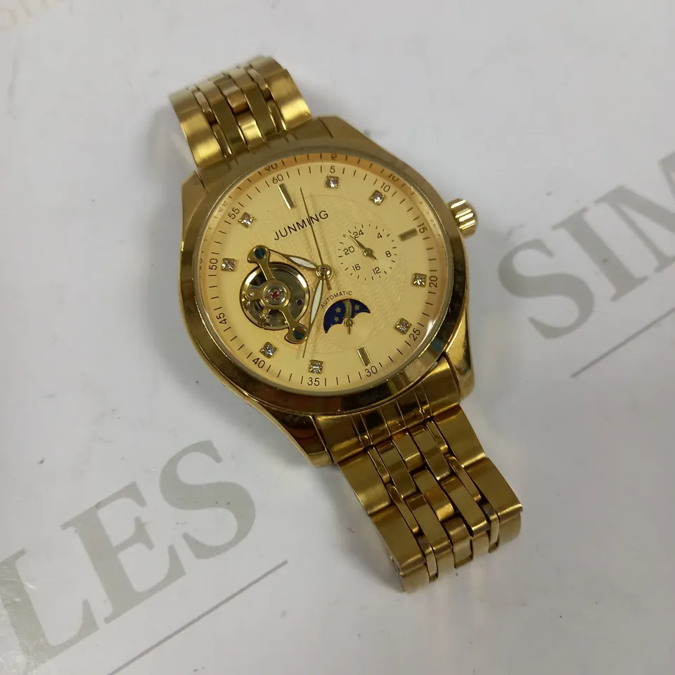 JUNMING MEN'S FULLY AUTOMATIC GOLD EFFECT WATCH 
