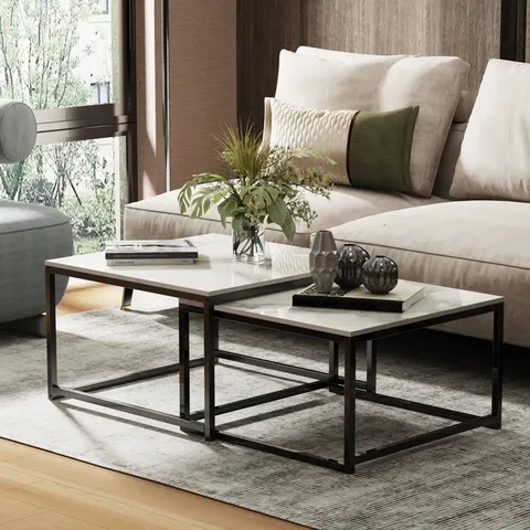 BOXED PARRETT FRAME COFFEE TABLE