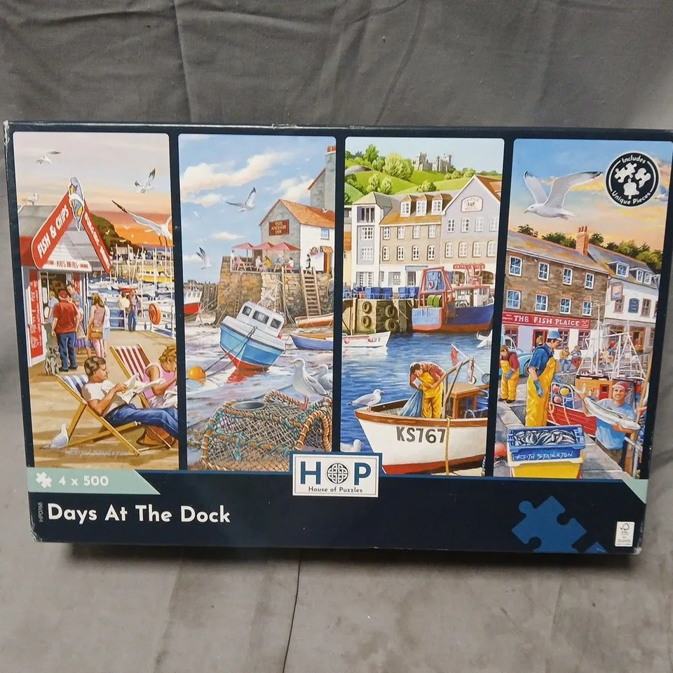 HOUSE OF PUZZLES DAYS AT THE DOCK - 4 X 500 PIECE JIGSAW PUZZLE SET