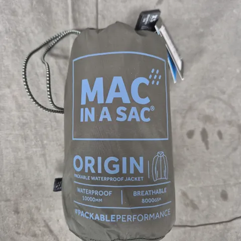 MAC IN A SAC ORIGIN 2 PACKABLE WATERPROOF JACKET – KHAKI – UK XS