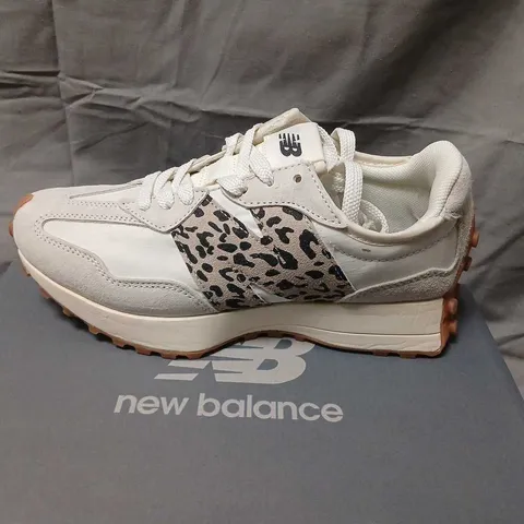 NEW BALANCE MS327ANA WOMEN'S LIFESTYLE SNEAKERS – WHITE WITH LEOPARD PANEL