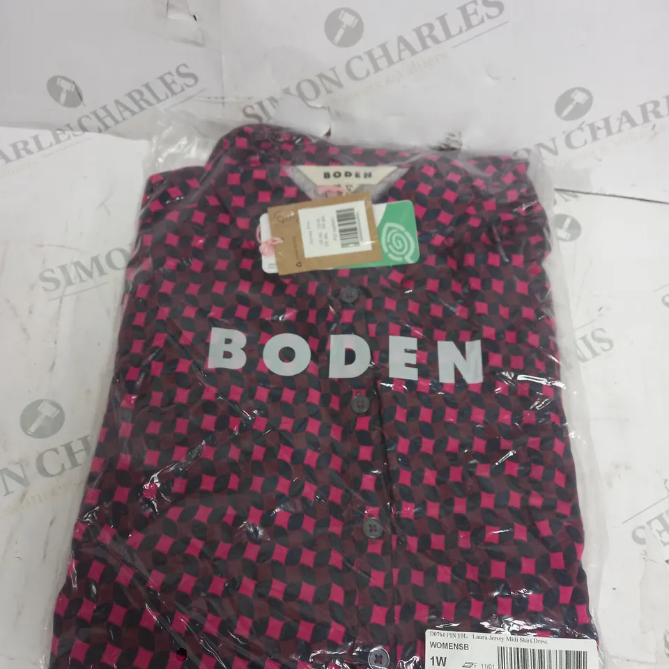 BODEN LAURA JERSEY MIDI SHIRT DRESS SIZE 10L