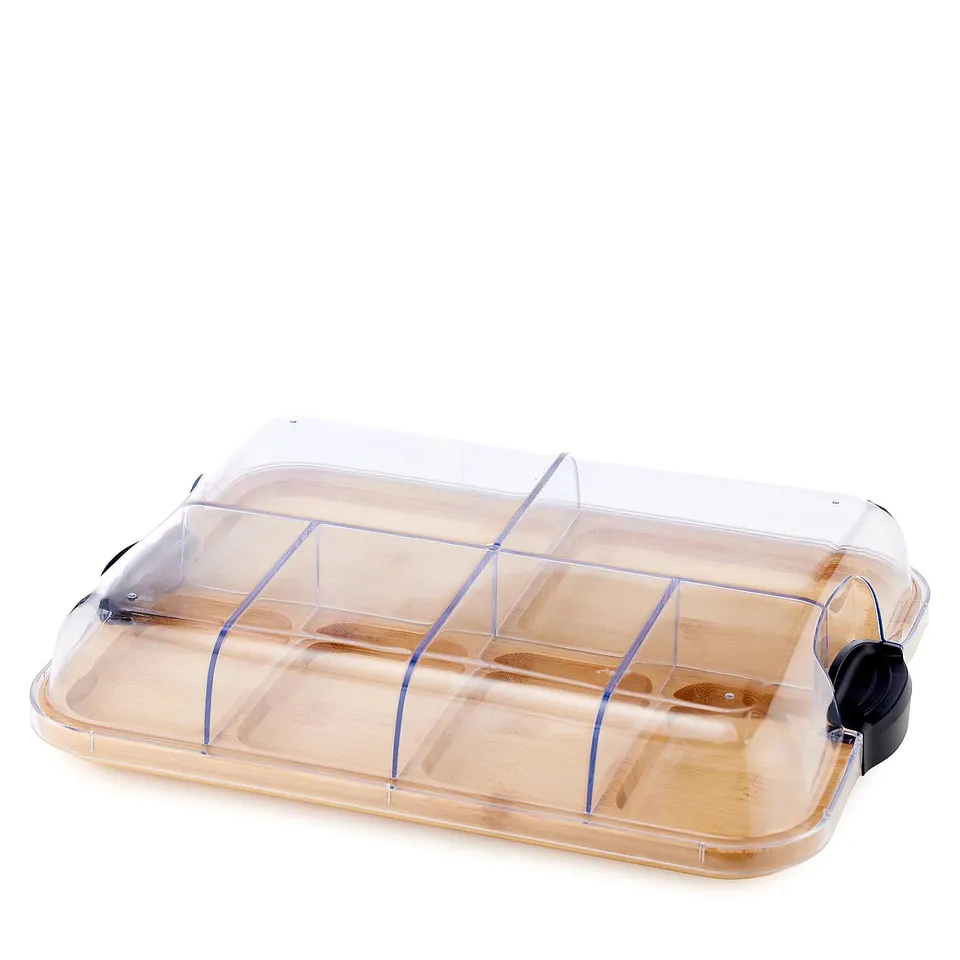 FARBERWARE BAMBOO SHARING BOARD WITH LOCKING LID (BLACK)