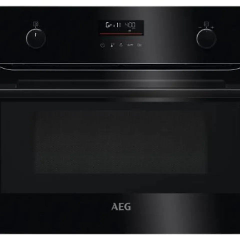 AEG COMBIQUICK BUILT IN COMPACT ELECTRIC SINGLE OVEN WITH MICROWAVE FUNCTION - BLACK Model FSK52917Z RRP £600