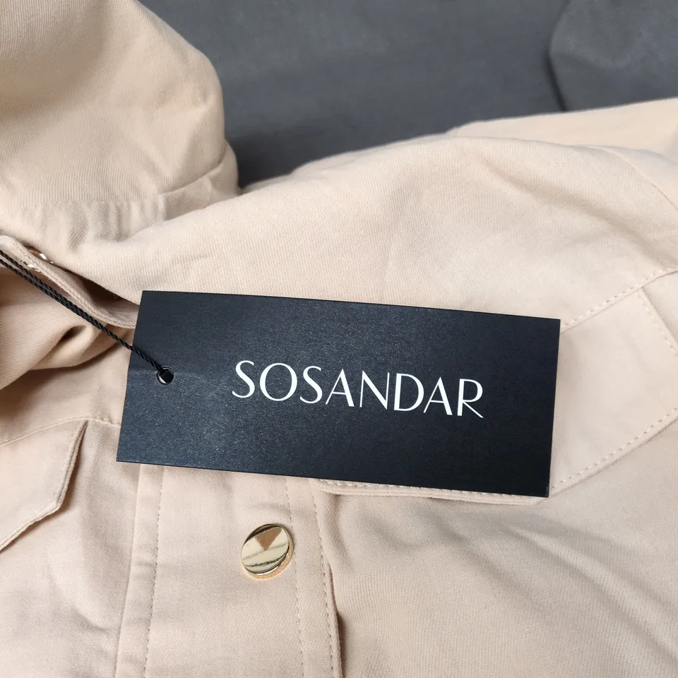 SOSANDAR STONE LIGHTWEIGHT CINCHED-WAIST SUMMER JACKET – UK 10